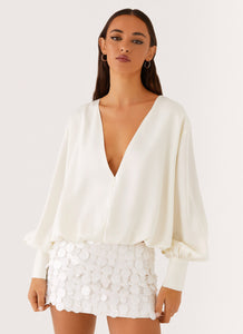 Baxter Balloon Sleeve Blouse - Off White