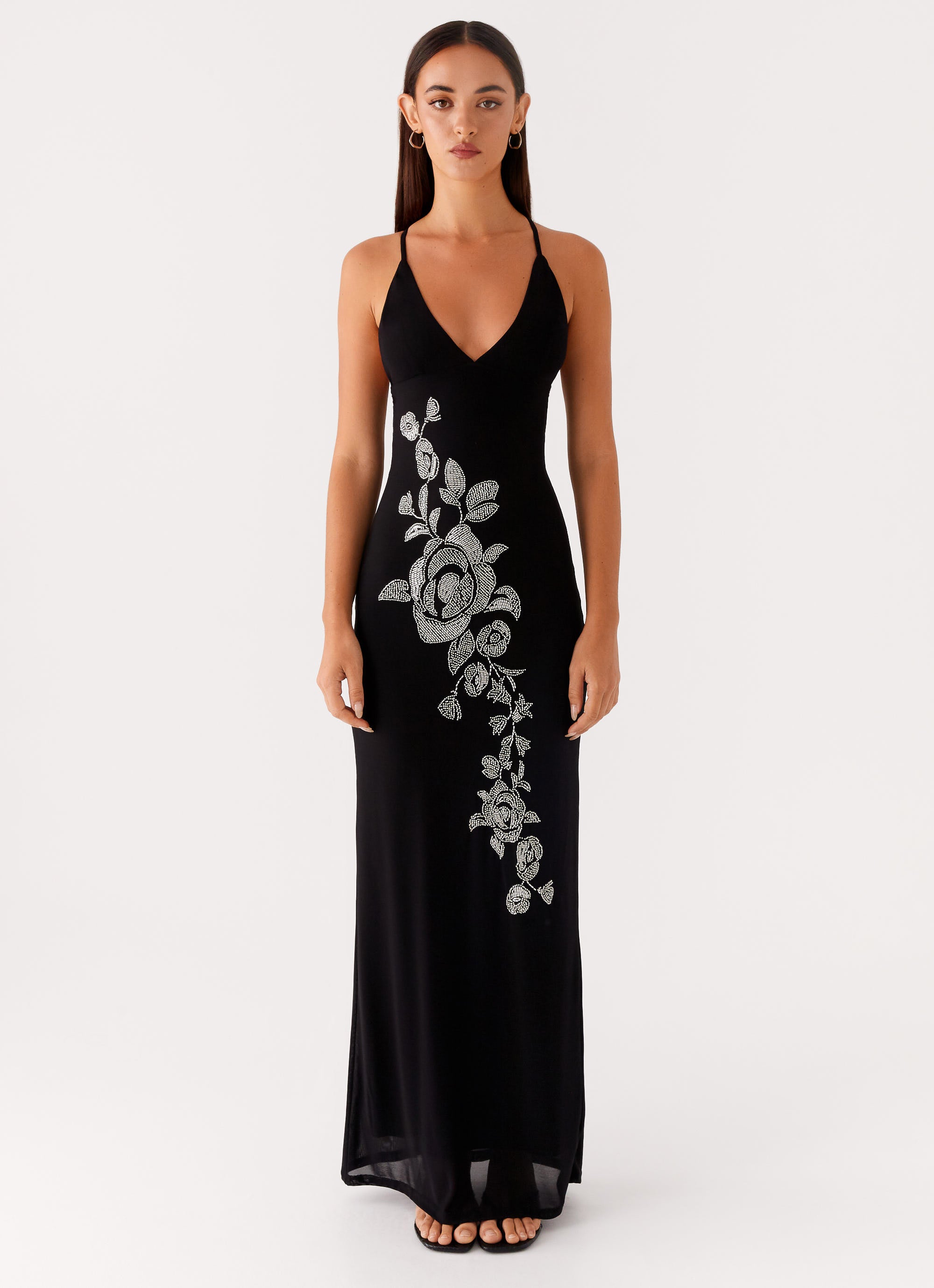 Beki Beaded Mesh Maxi Dress