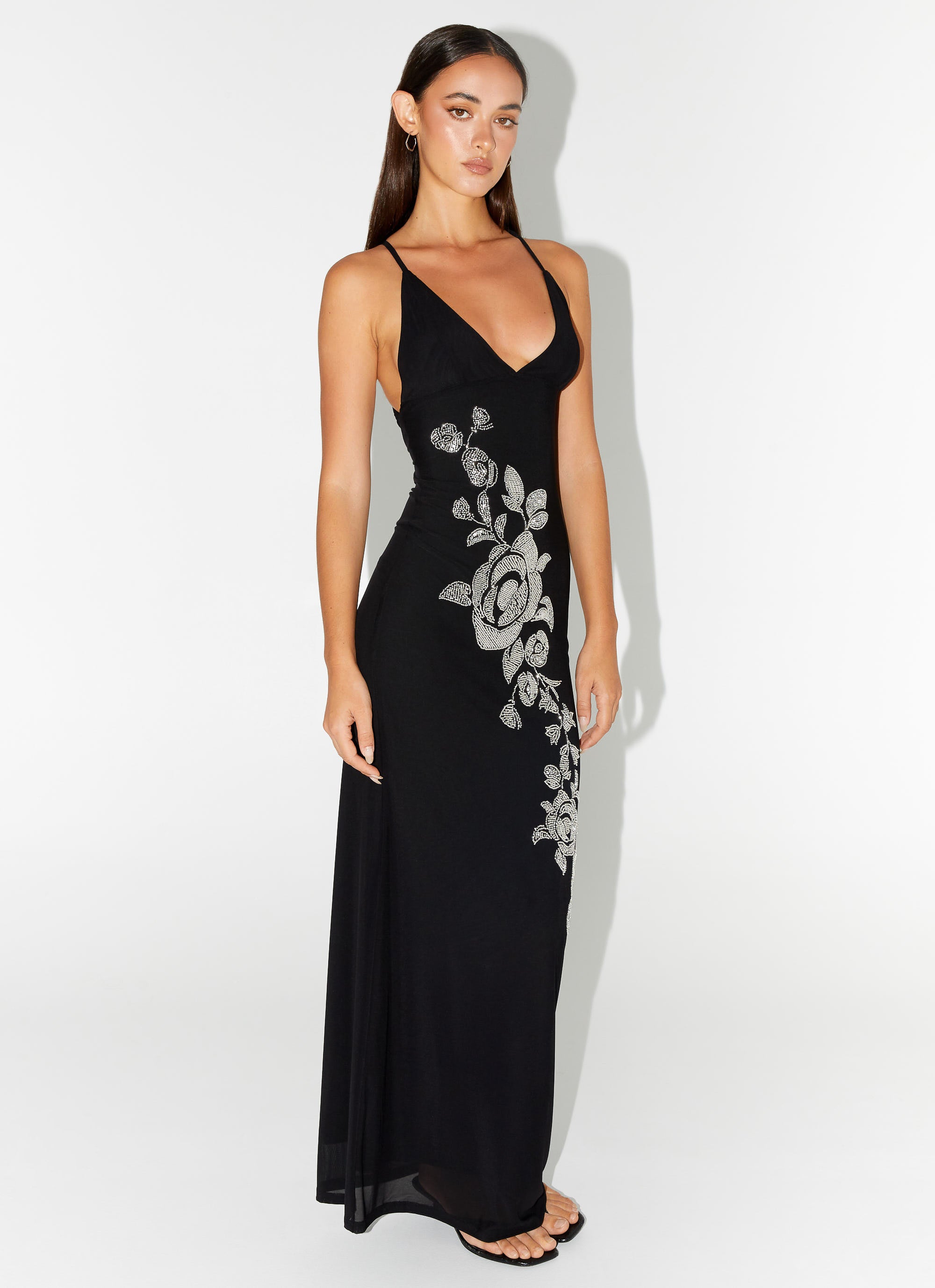 Beki Beaded Mesh Maxi Dress