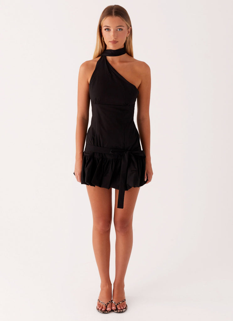 Belina Scarf Mini Dress - Black