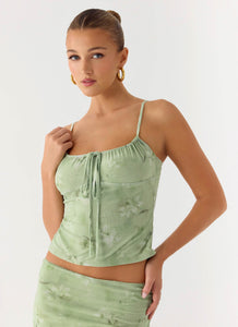 Bending My Rules Top - Blurred Lime