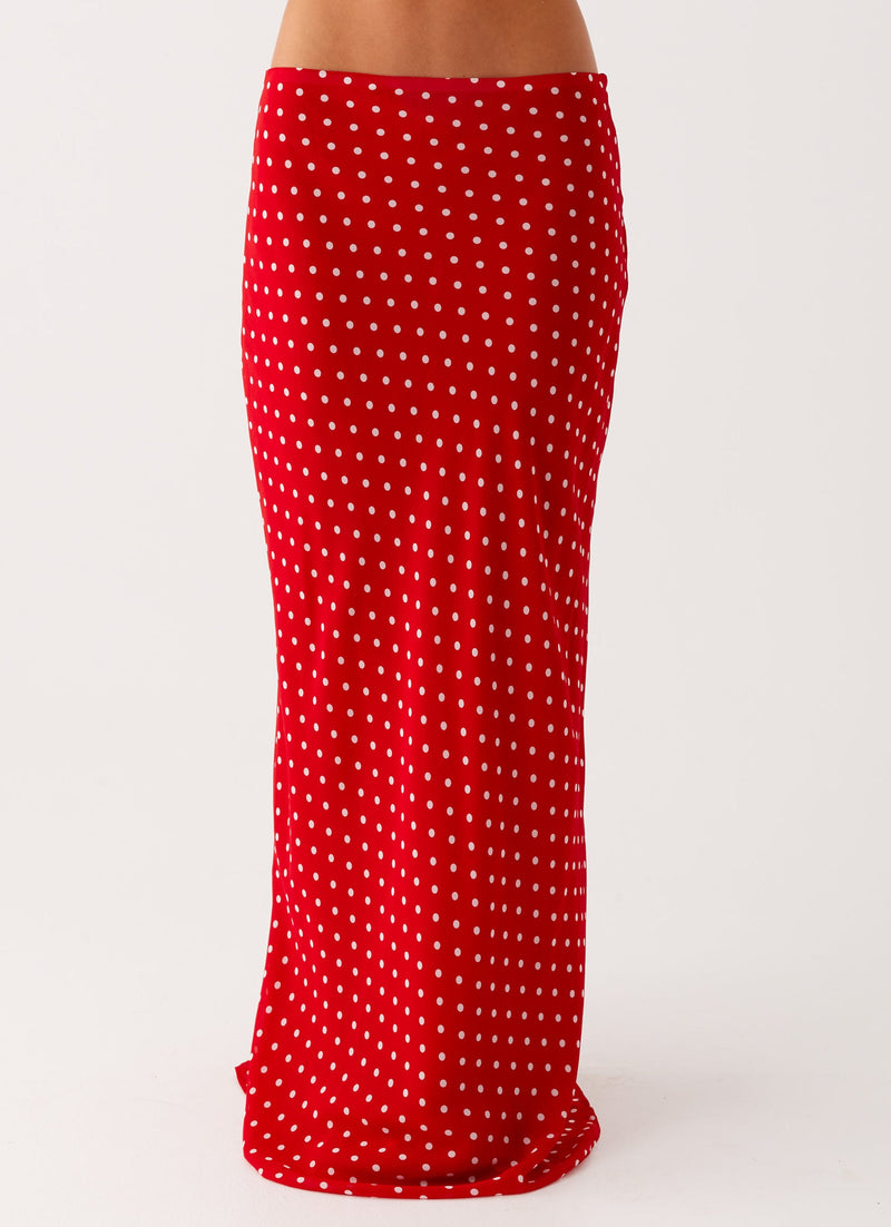 Bendita Maxi Skirt - Red Polka Dot