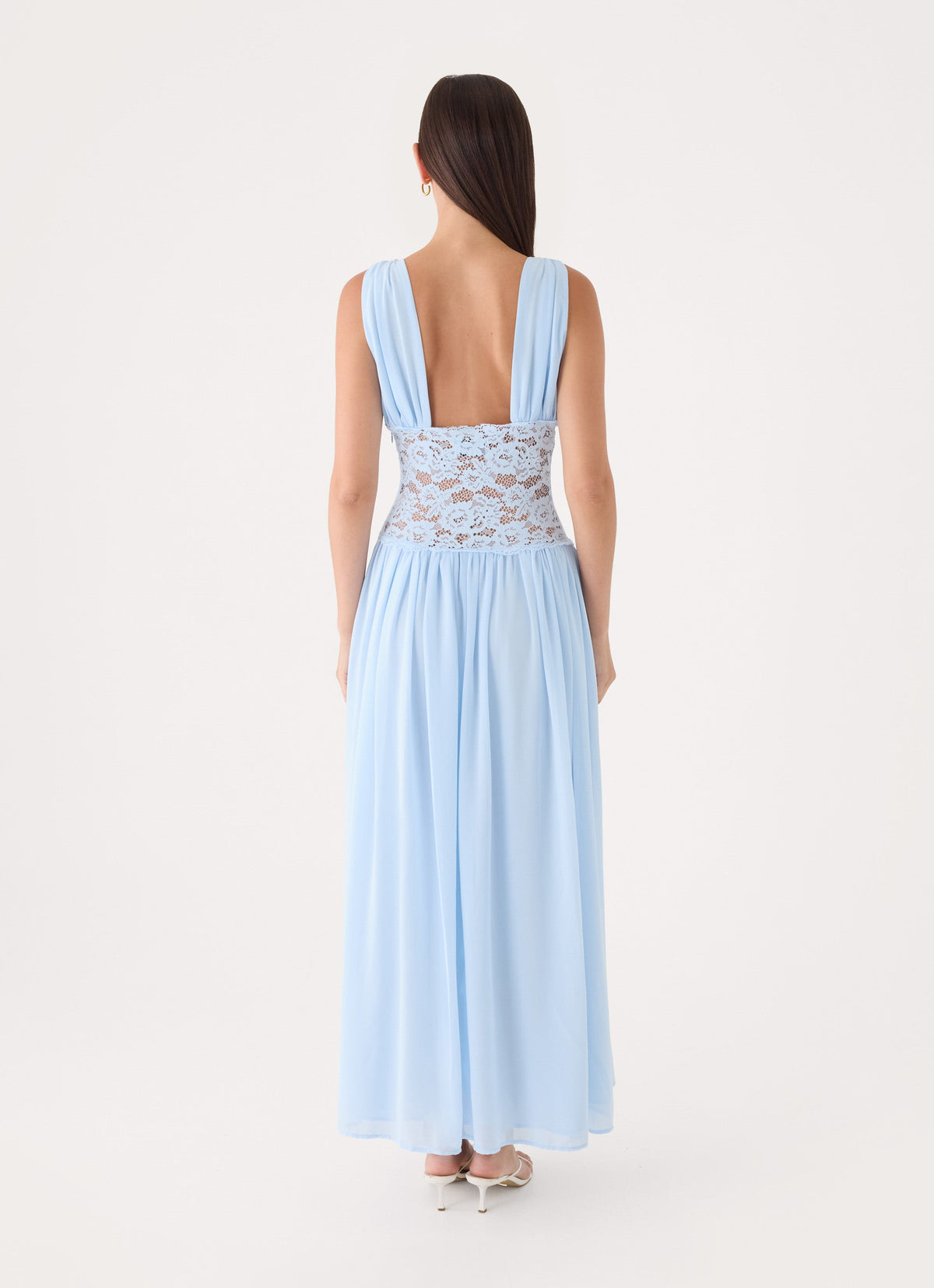 Berdine Lace Maxi Dress - Blue