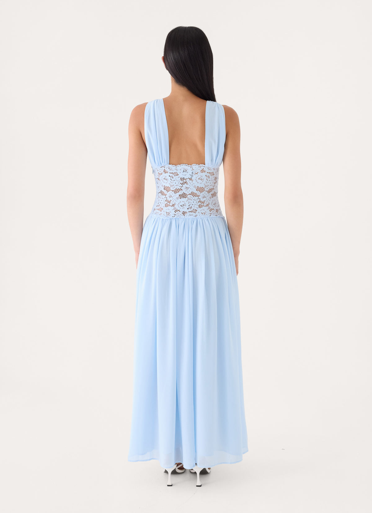 Berdine Lace Maxi Dress - Blue