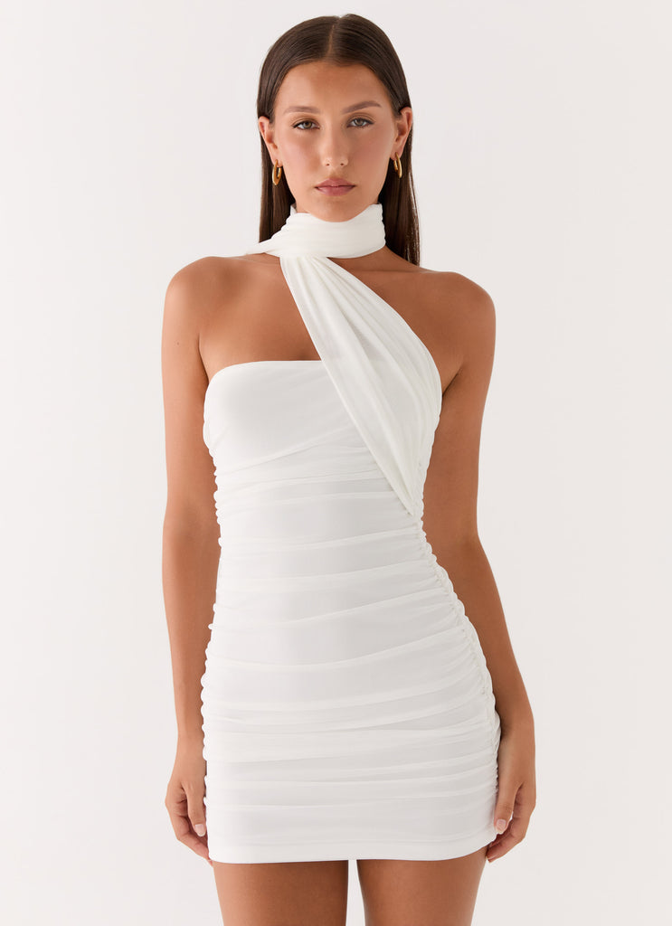 Breaking News Micro Mini Dress - White