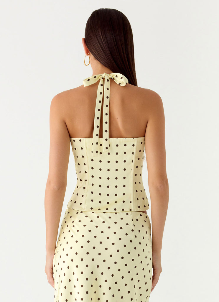 Breanne Top - Yellow Polka Dot