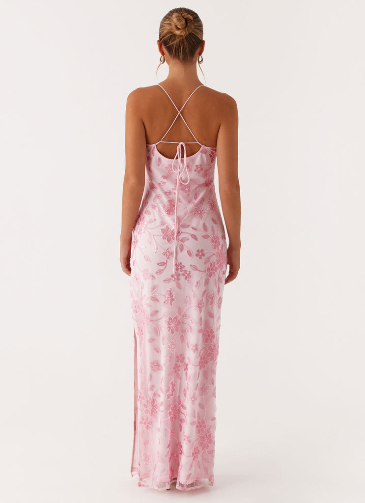 Bright Lights Beaded Maxi Dress - Pink