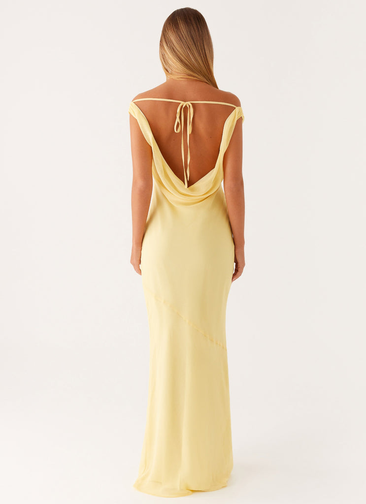 Brittany Chiffon Maxi Dress - Pastel Yellow