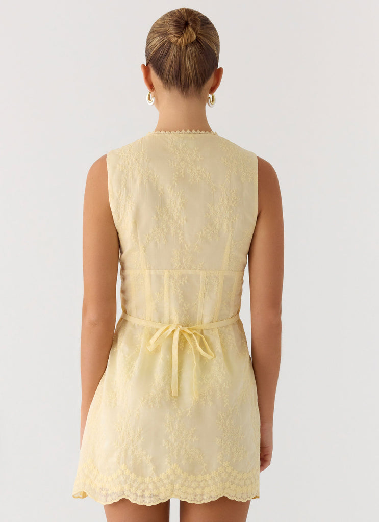 Burning Bright Mini Dress - Butter Yellow
