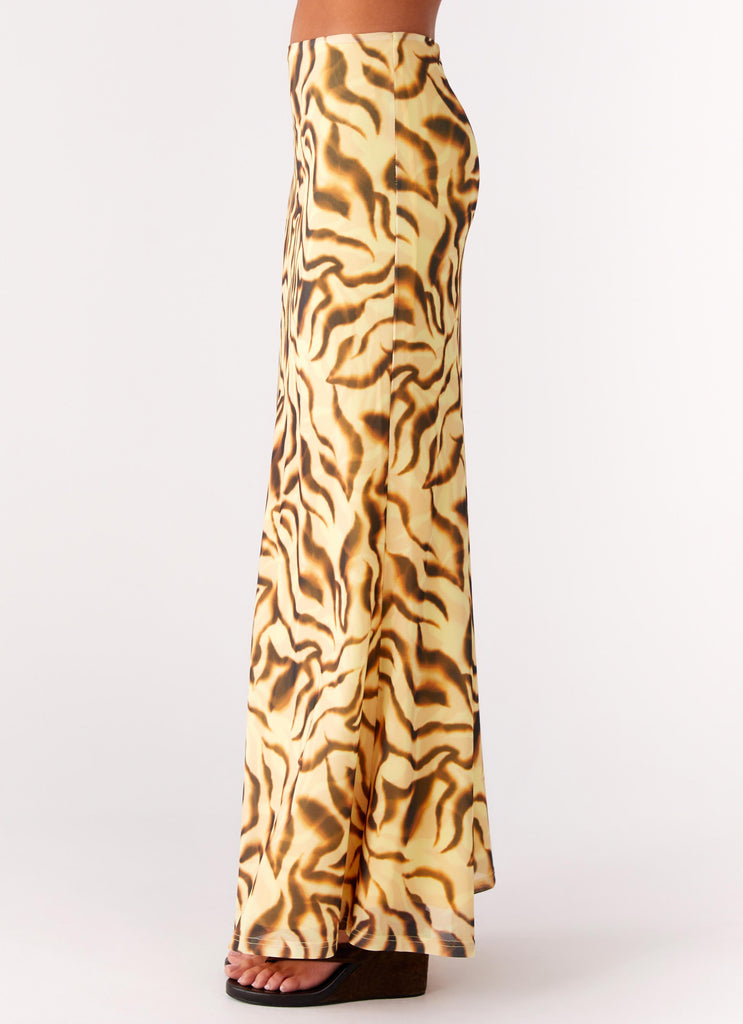 Call Me Low Rise Maxi Skirt - Yellow Zebra – Peppermayo UK