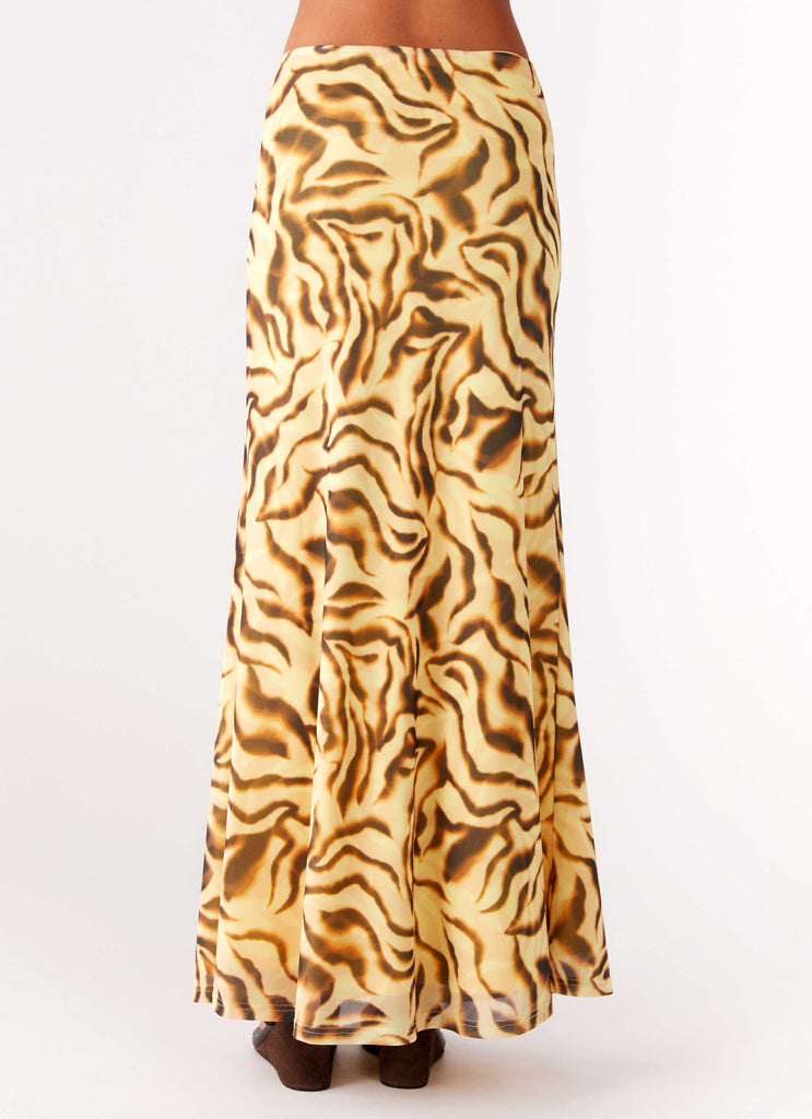 Call Me Low Rise Maxi Skirt - Yellow Zebra – Peppermayo UK