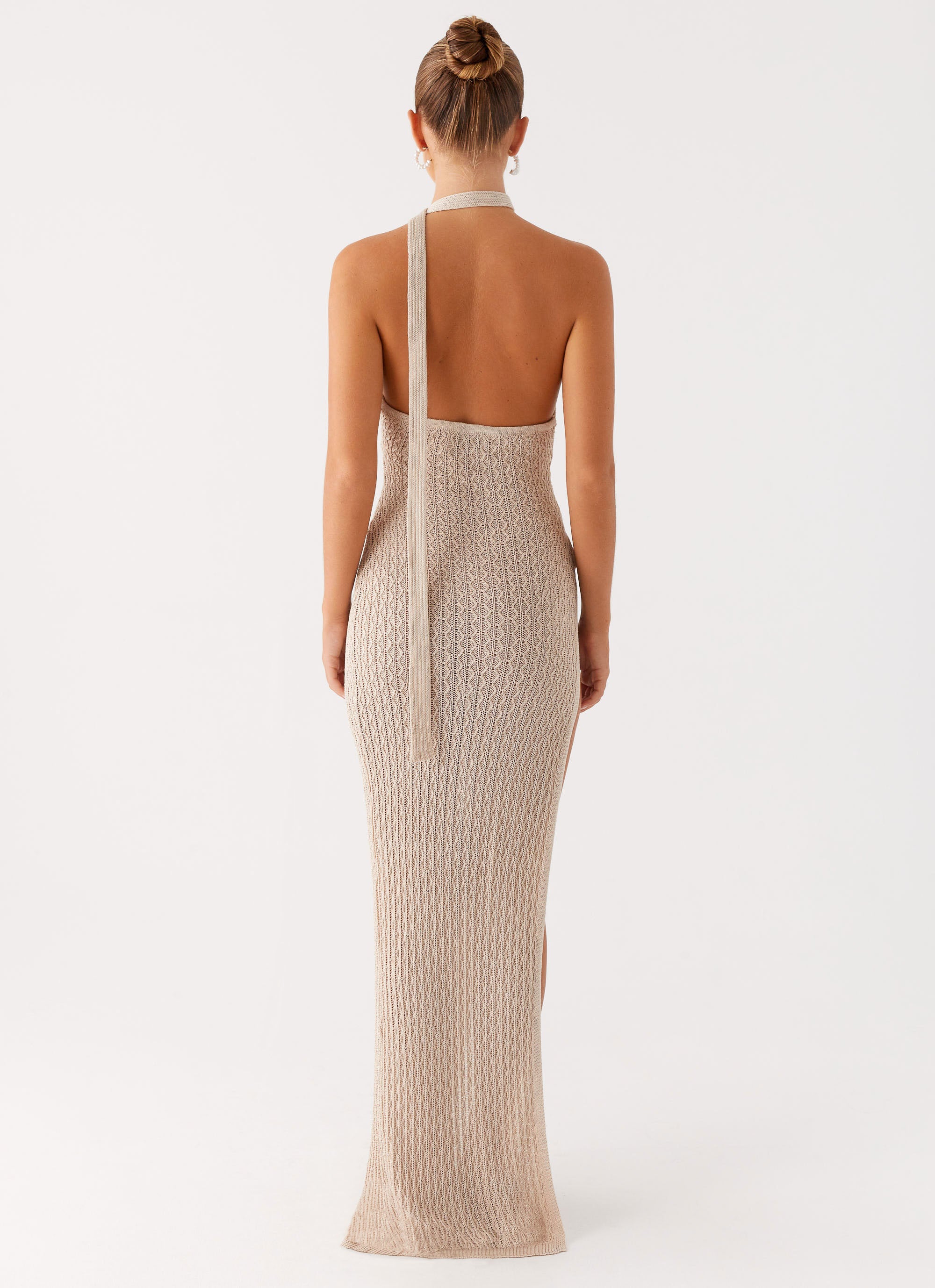 Carryn Knit Maxi Dress - Beige – Peppermayo UK