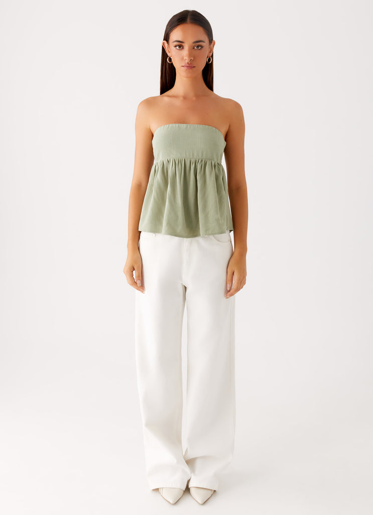 Cassie Tube Top Sage 1 Peppermayo