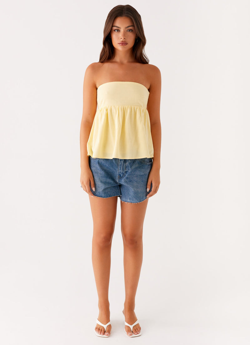 Cassie Tube Top Yellow 1 Peppermayo