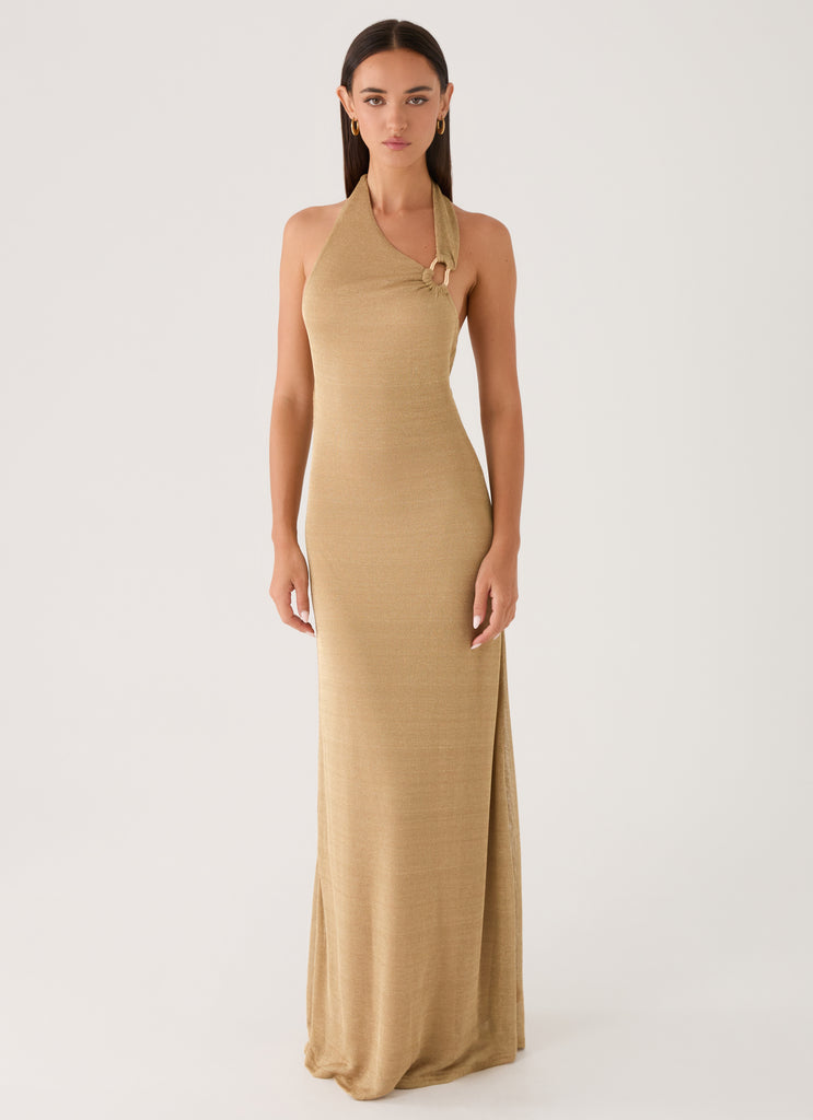 Cassira Shimmer Maxi Dress - Shimmer Gold