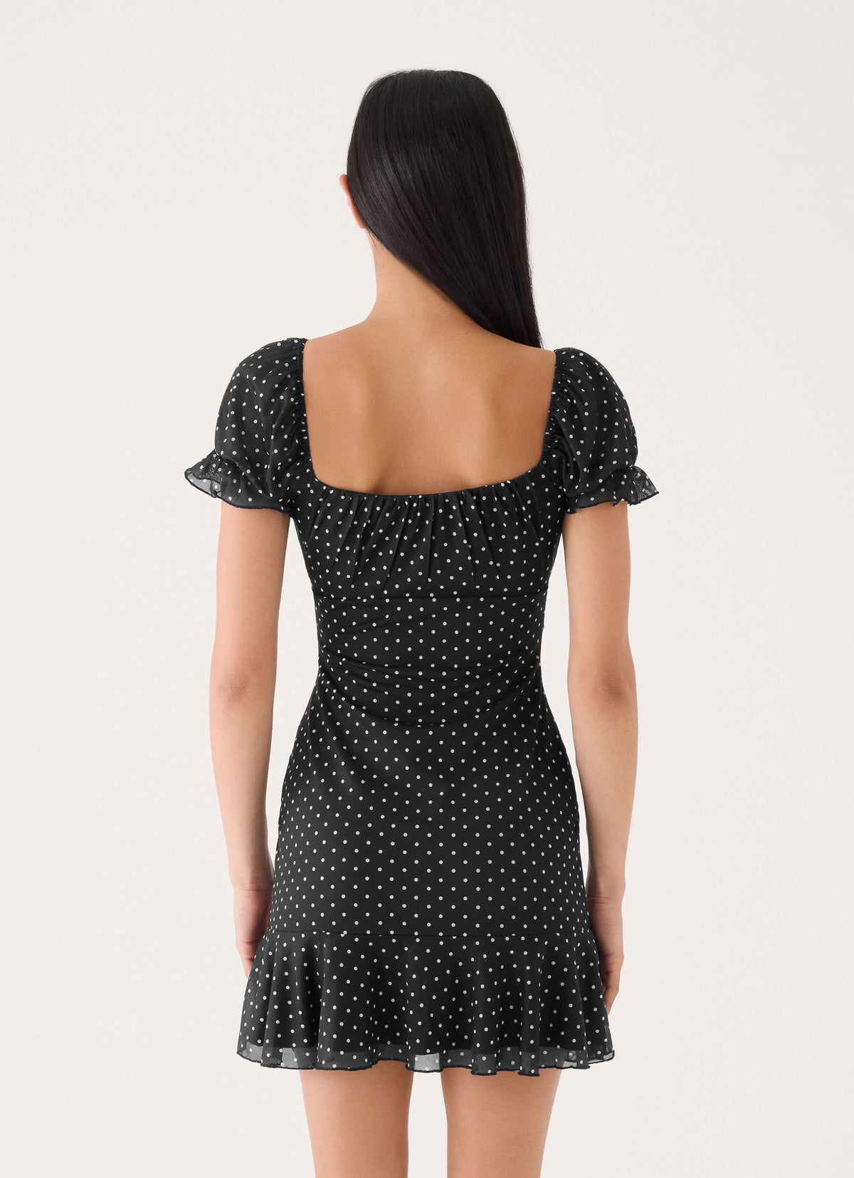Cathedral Mini Dress - Black Polka Dot