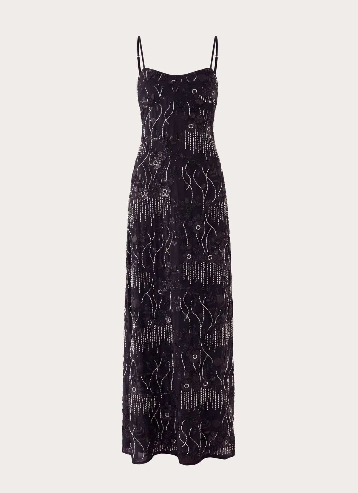 Celandine Beaded Maxi Dress - Black