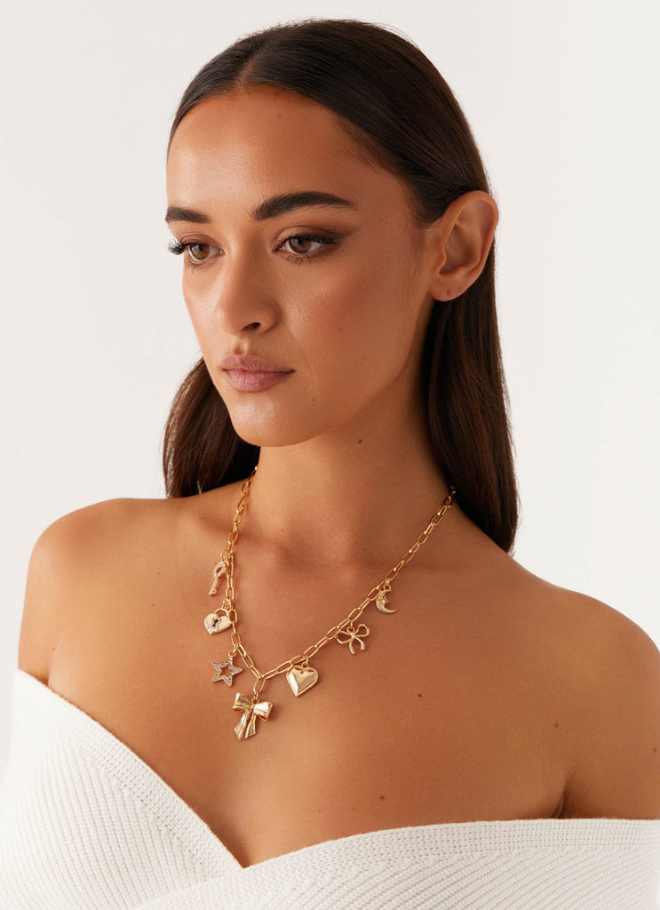 Celia Charm Necklace - Gold