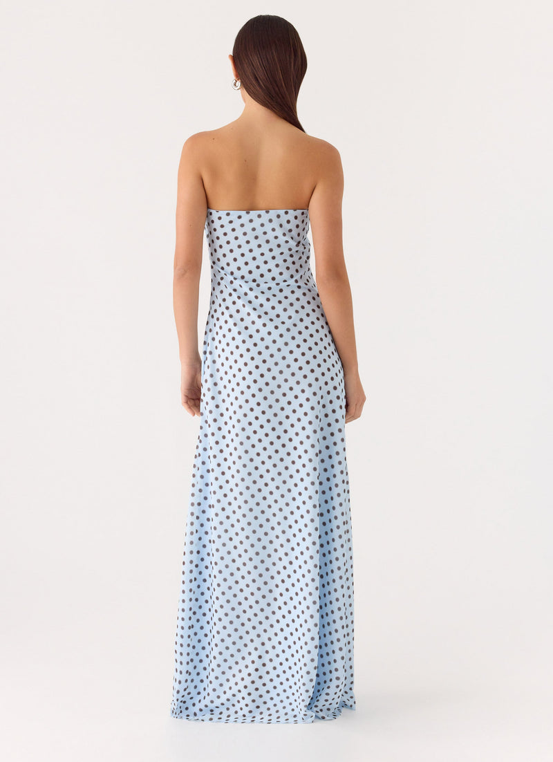 Chaniva Maxi Dress - Blue Mocha Dot