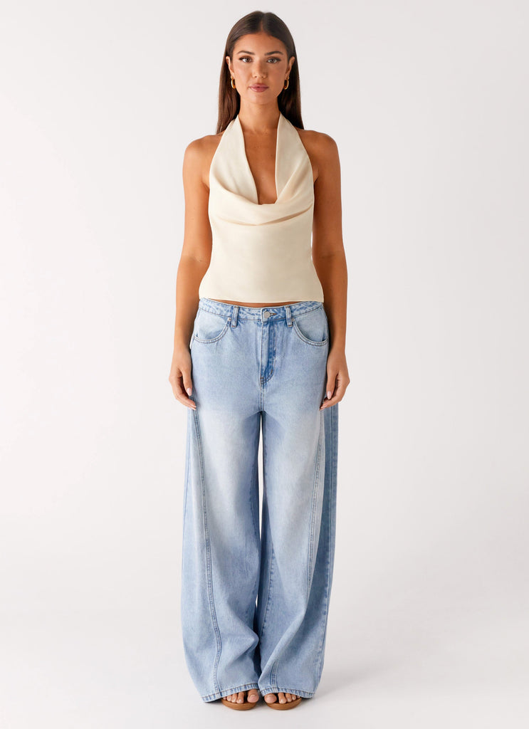 Charli Cowl Top - Lemon