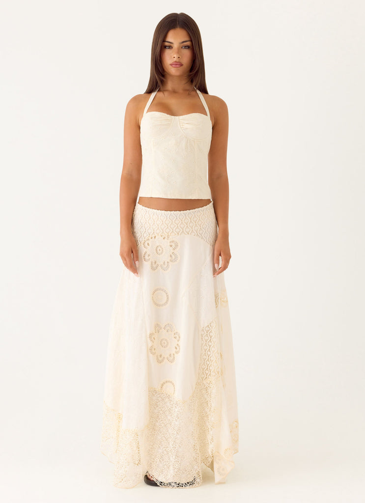 Cheryl Bustier Halter Top - Ivory