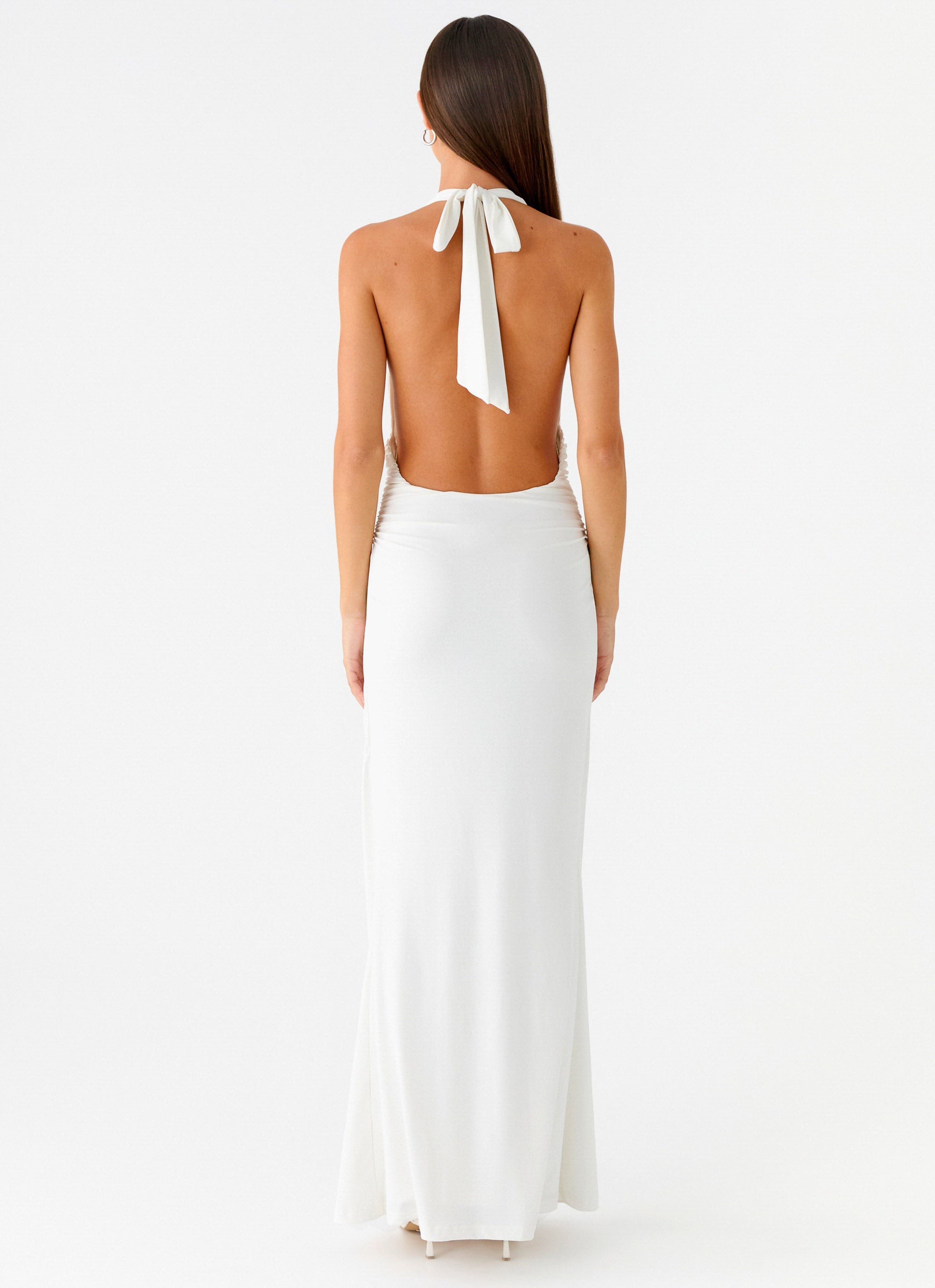 Beach Wedding Guest Dress Halter-neck Jersey Maxi Dress In White - Max Mara Nine West Maxi Dress Beach Wedding Guest Dress Halter-neck Jersey Maxi Dress In White - Max Mara Nine West Maxi Dress