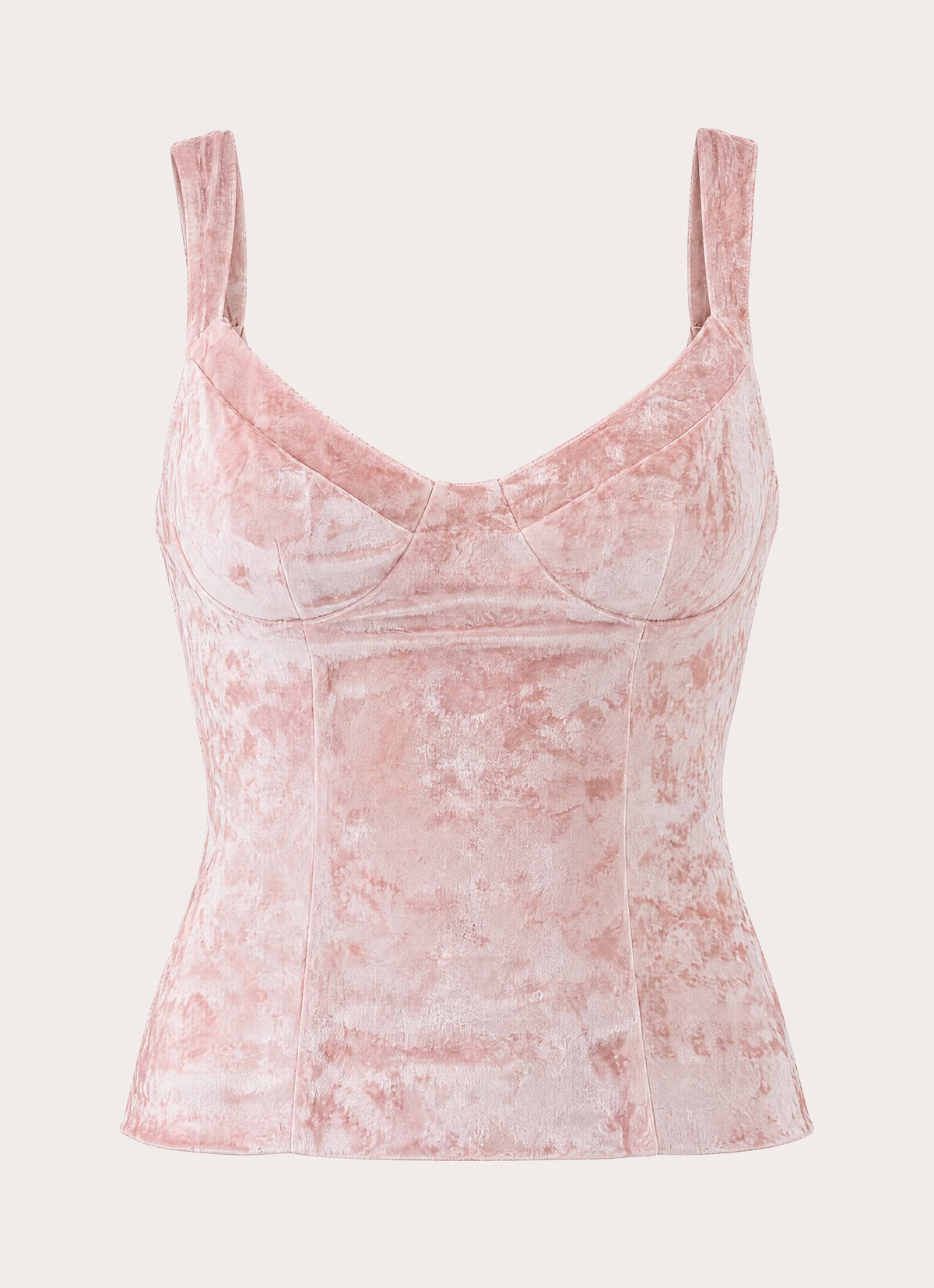 Ceila Crushed Velvet Top - Soft Pink