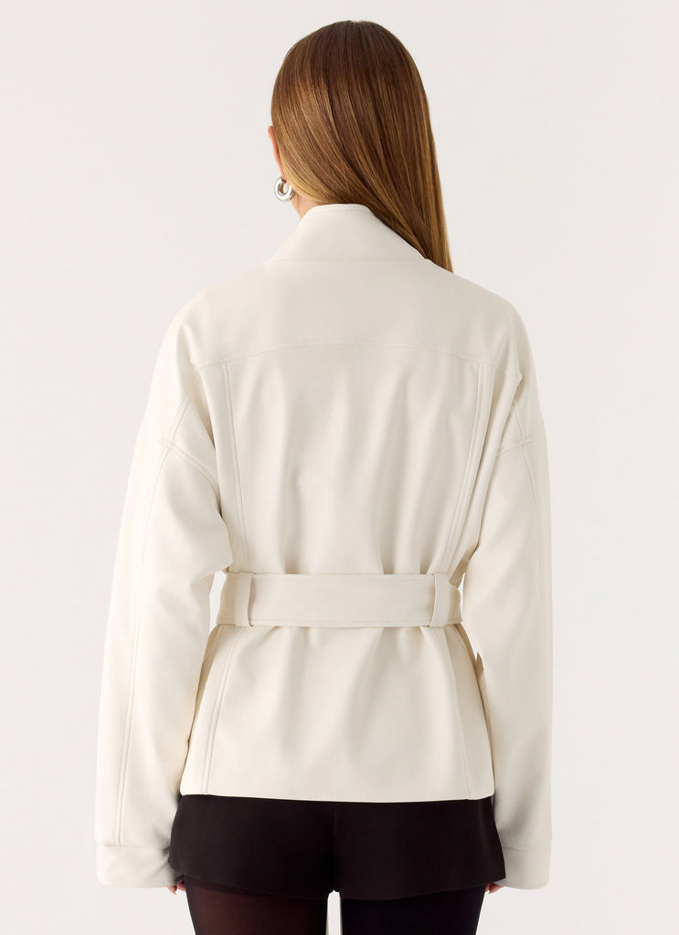 City Light Tie Waist Trench Jacket - Ivory