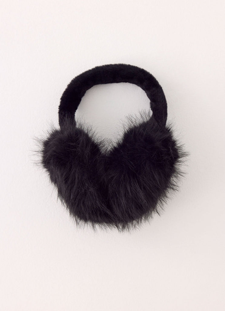 Collina Faux Fur Ear Muffs - Black