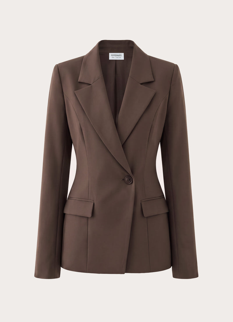 Corsita Cinched Blazer - Chocolate