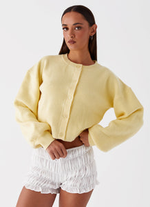 Daphne Knit Cardigan - Butter Yellow