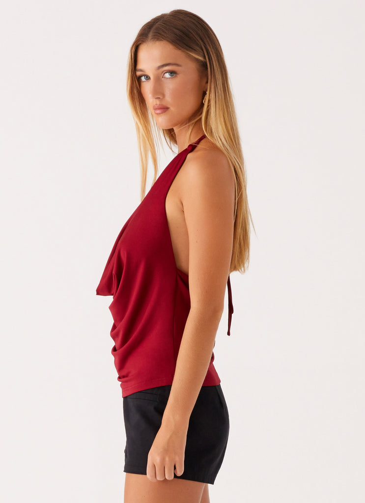 Dasha Cowl Top - Red