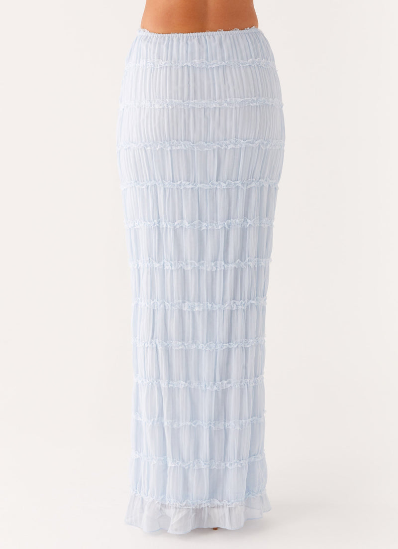 Daydreaming Low Rise Maxi Skirt - Blue