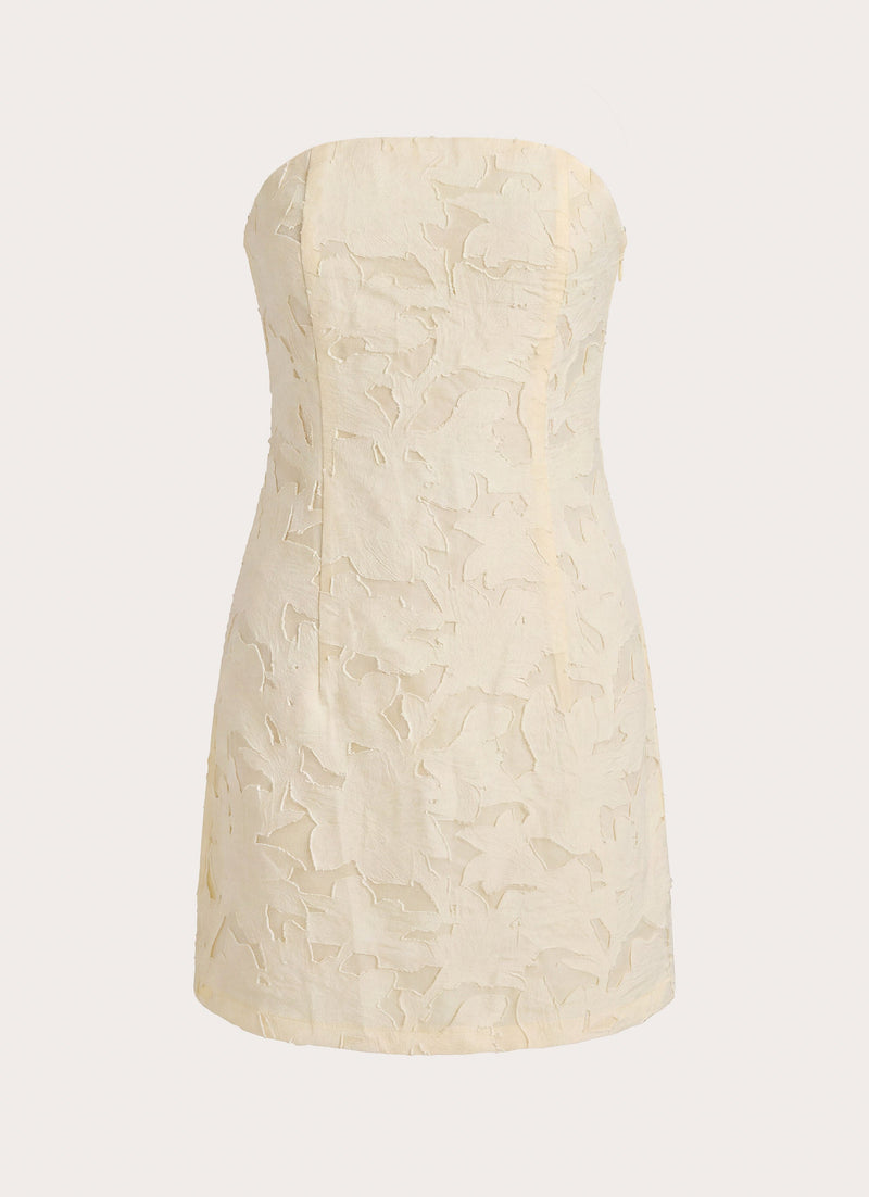 Della Lace Strapless Mini Dress - Butter