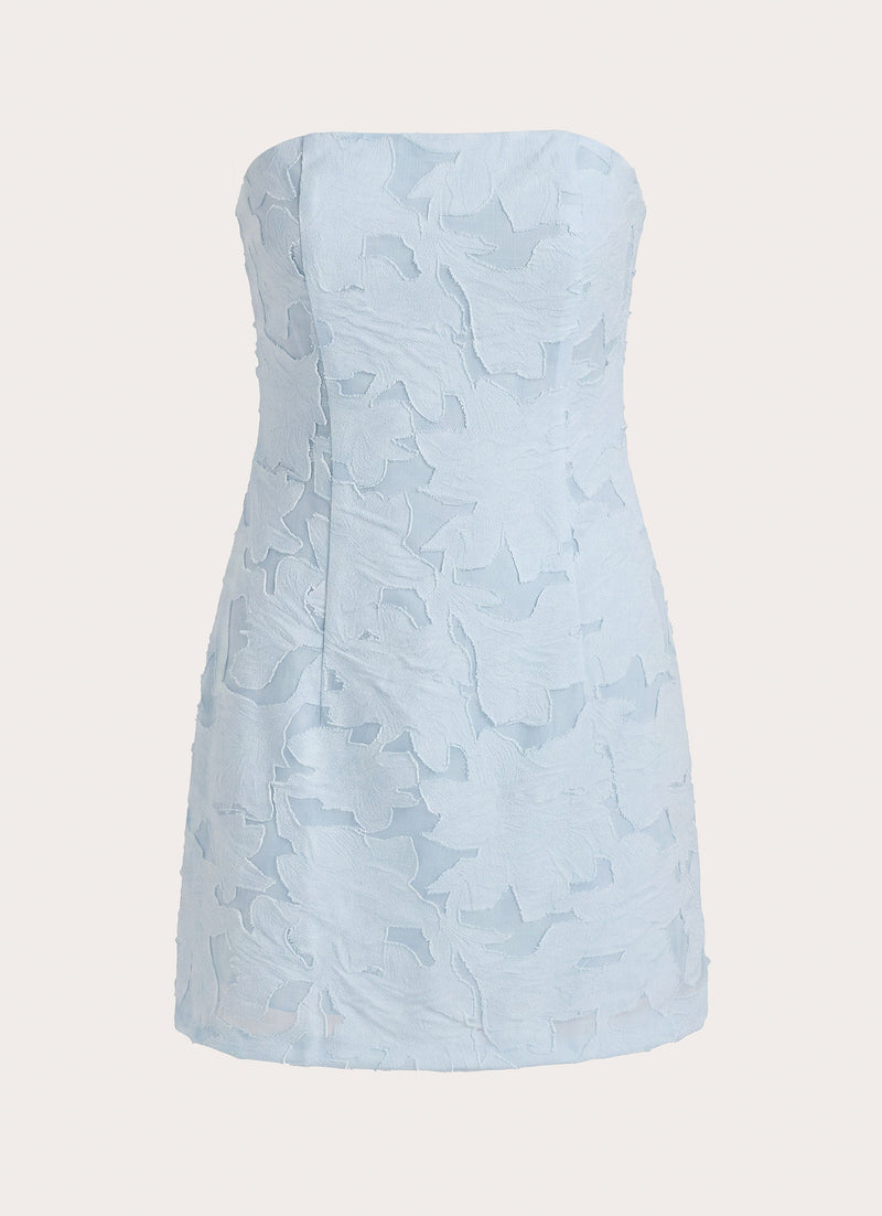 Della Lace Strapless Mini Dress - Blue