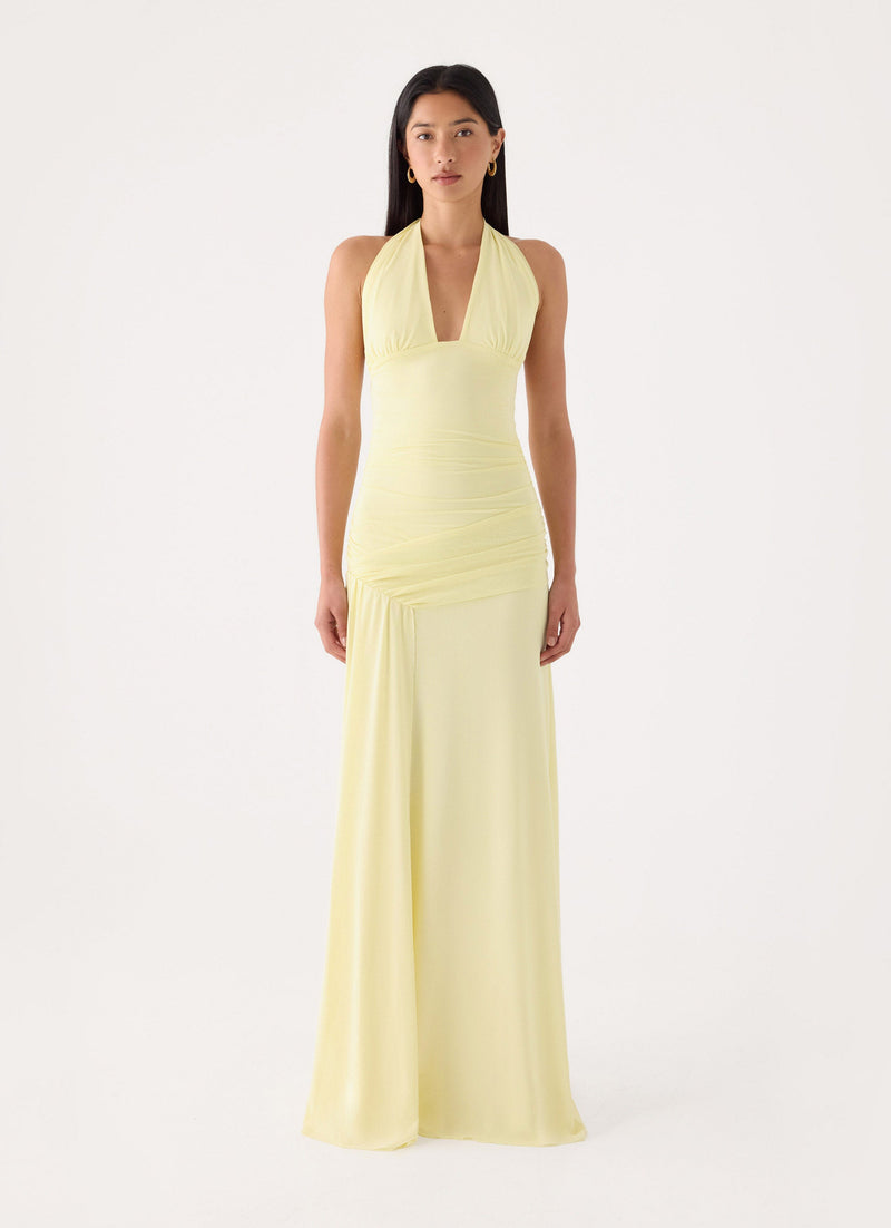 Dinah Halter Maxi Dress - Yellow