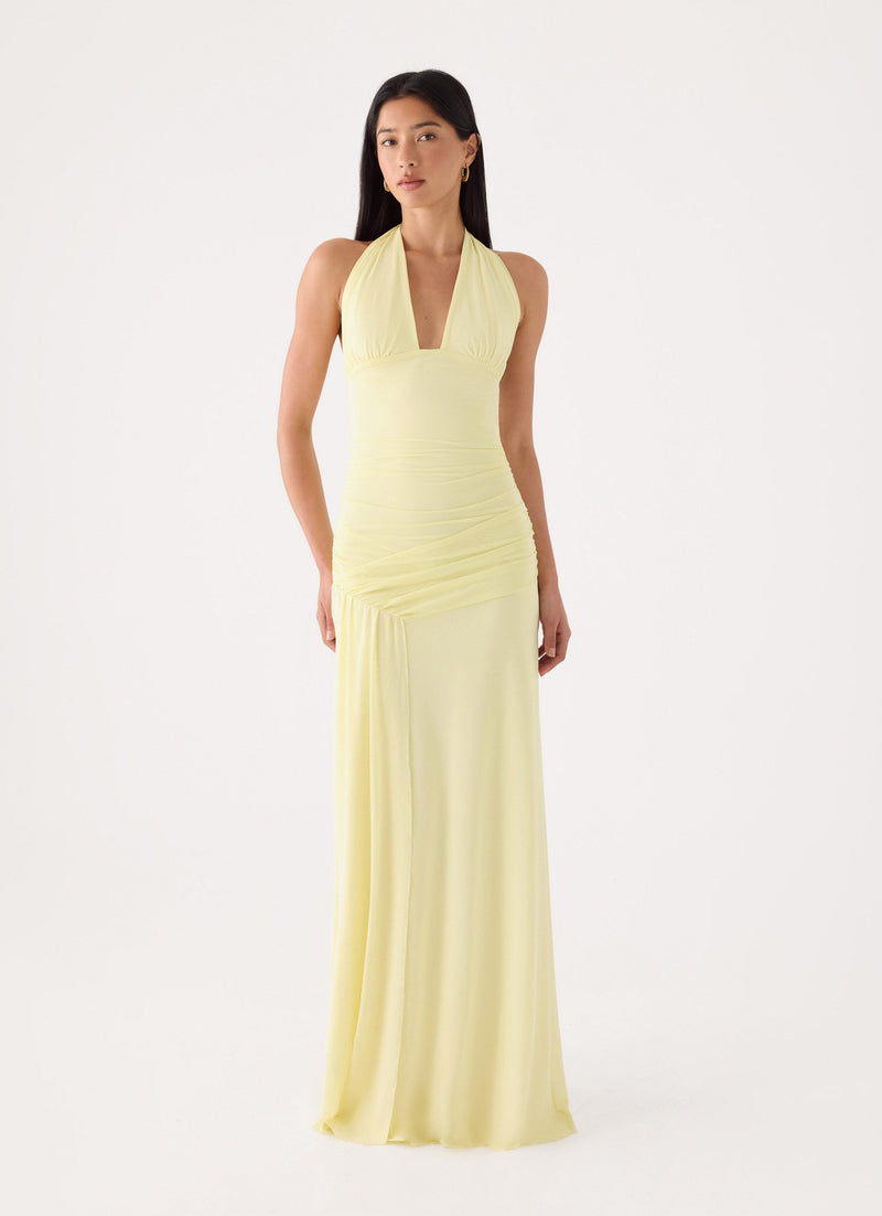 Dinah Halter Maxi Dress - Yellow