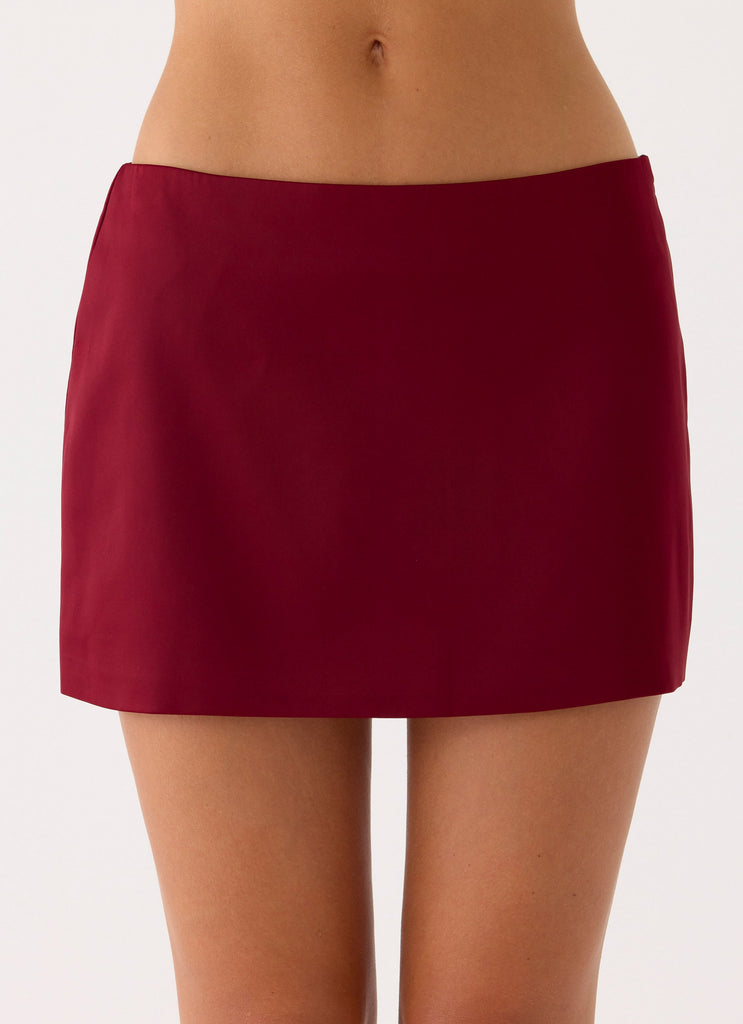 Do It Again Mini Skirt - Dark Cherry – Peppermayo UK