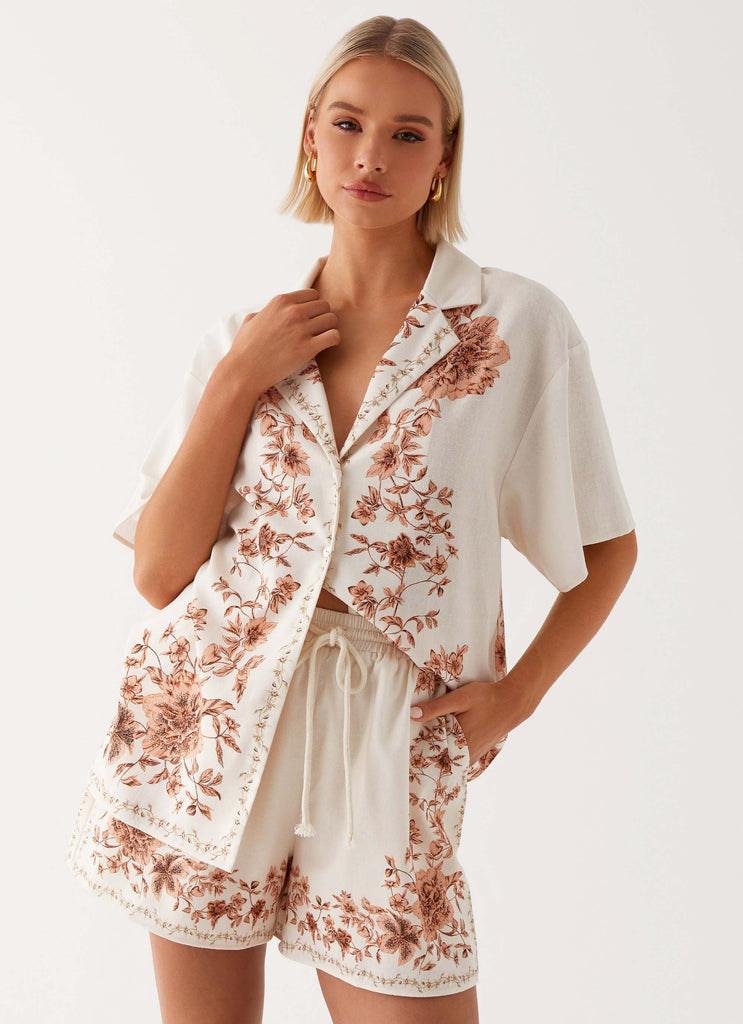 Womens Meggie Linen Maxi Dress  in the colour  White in front of the colour light grey