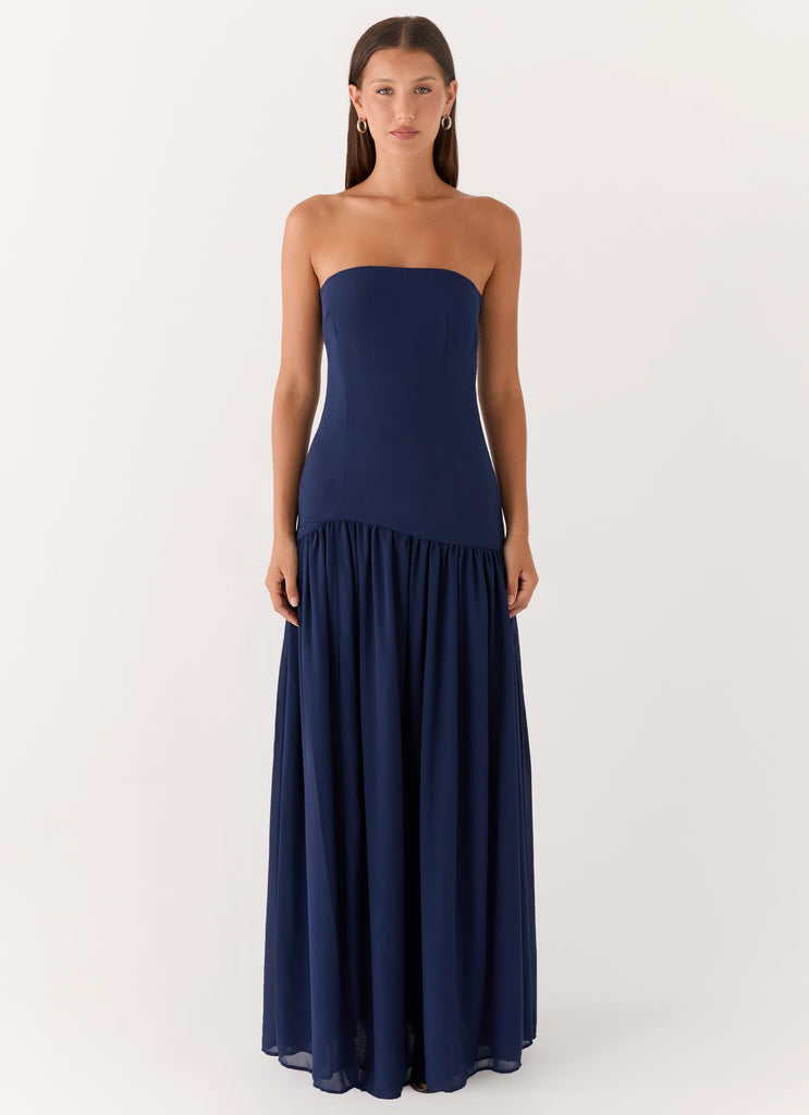 Eden Strapless Maxi Dress - Navy