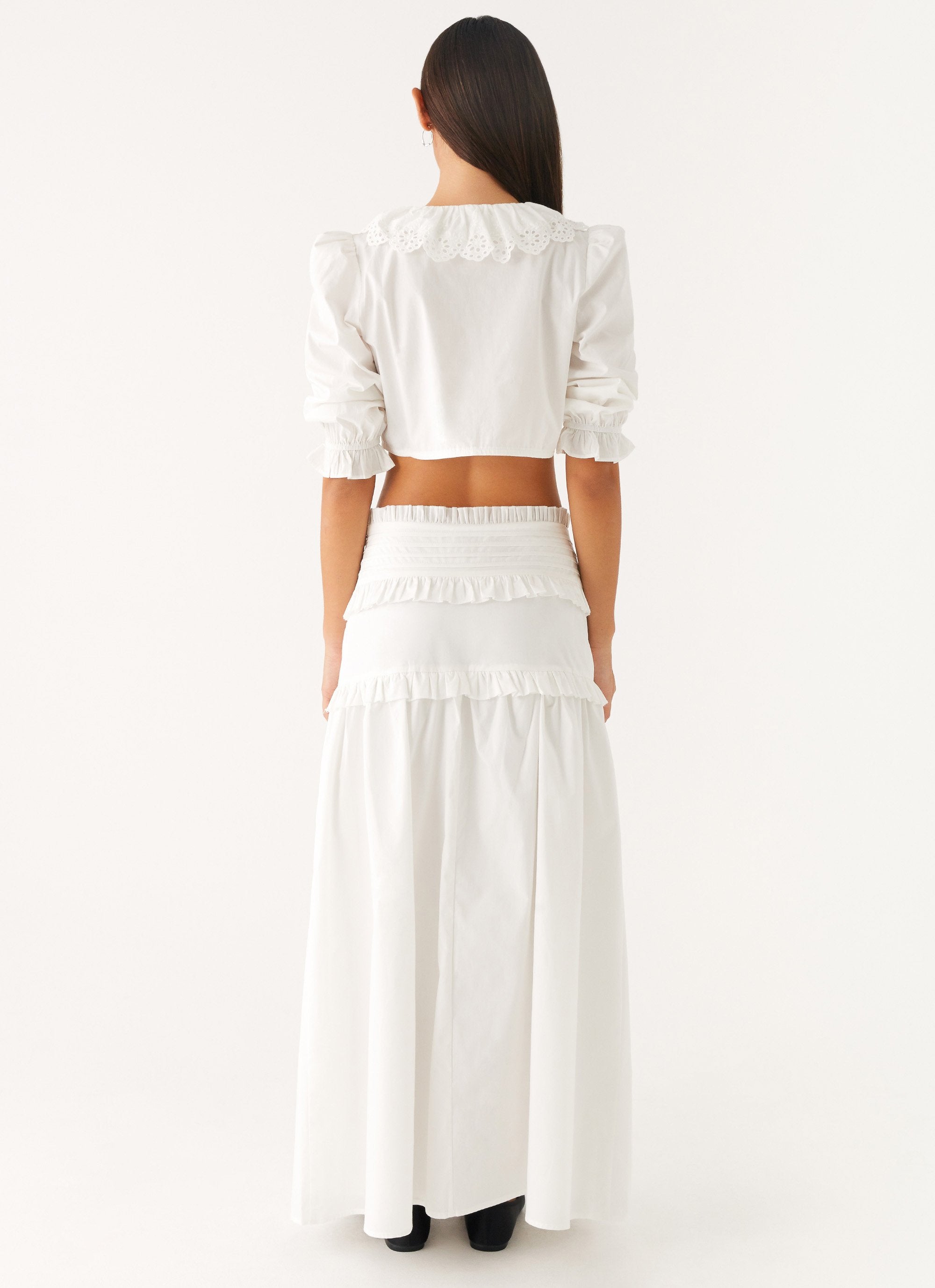Embroidered cotton maxi skirt, white, Molly Bracken | La Redoute Embroidered cotton maxi skirt, white, Molly Bracken | La Redoute