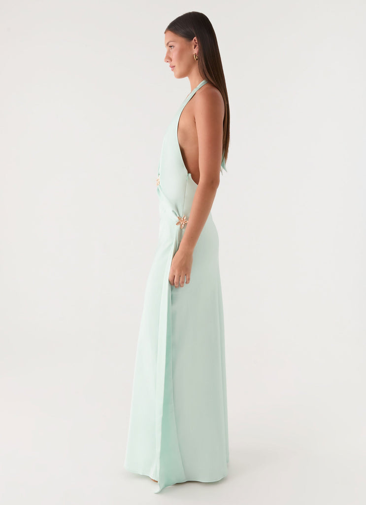 Eleni Halter Maxi Dress - Pistachio