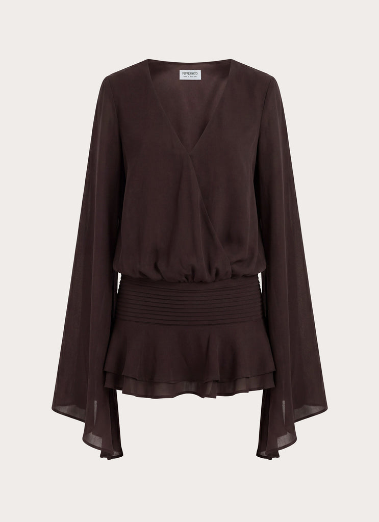 Elisana Mini Dress - Chocolate