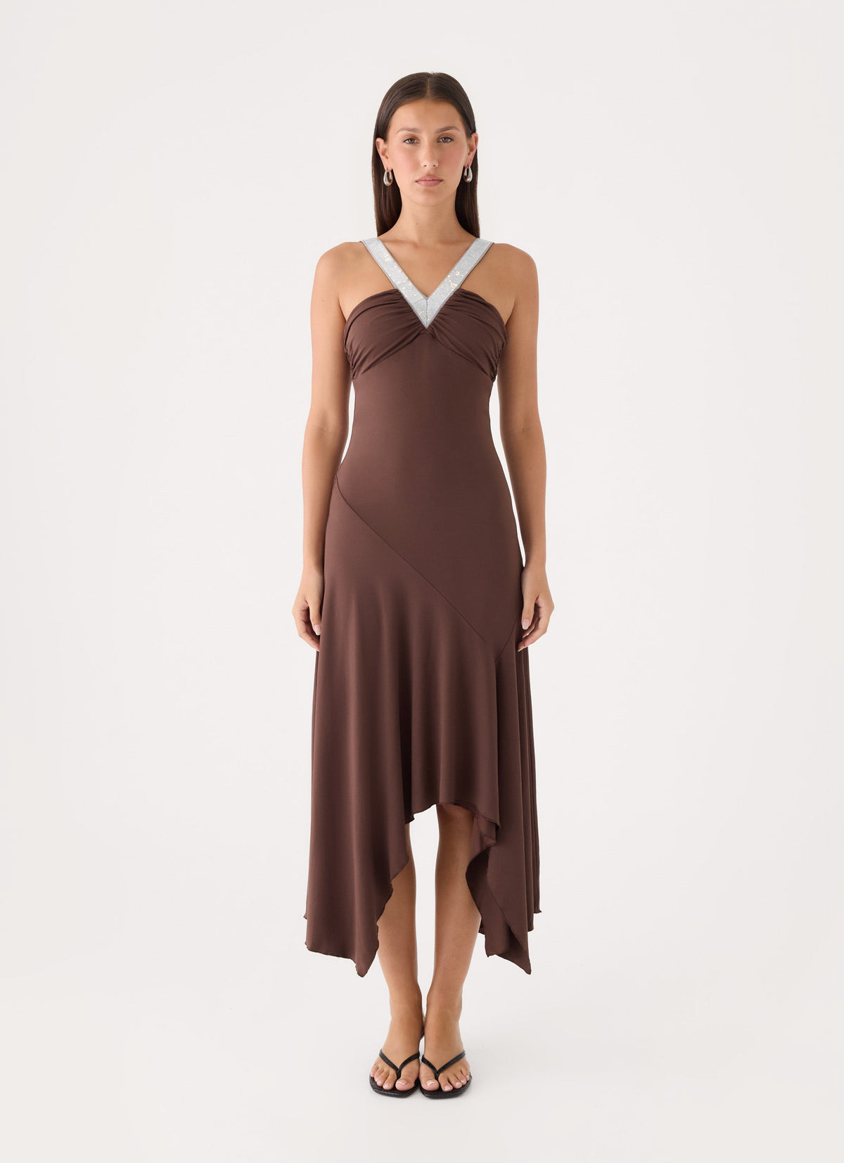 Elixia Midi Dress - Chocolate