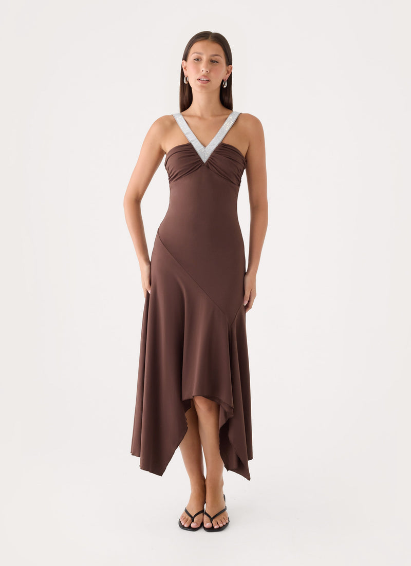 Elixia Midi Dress - Chocolate