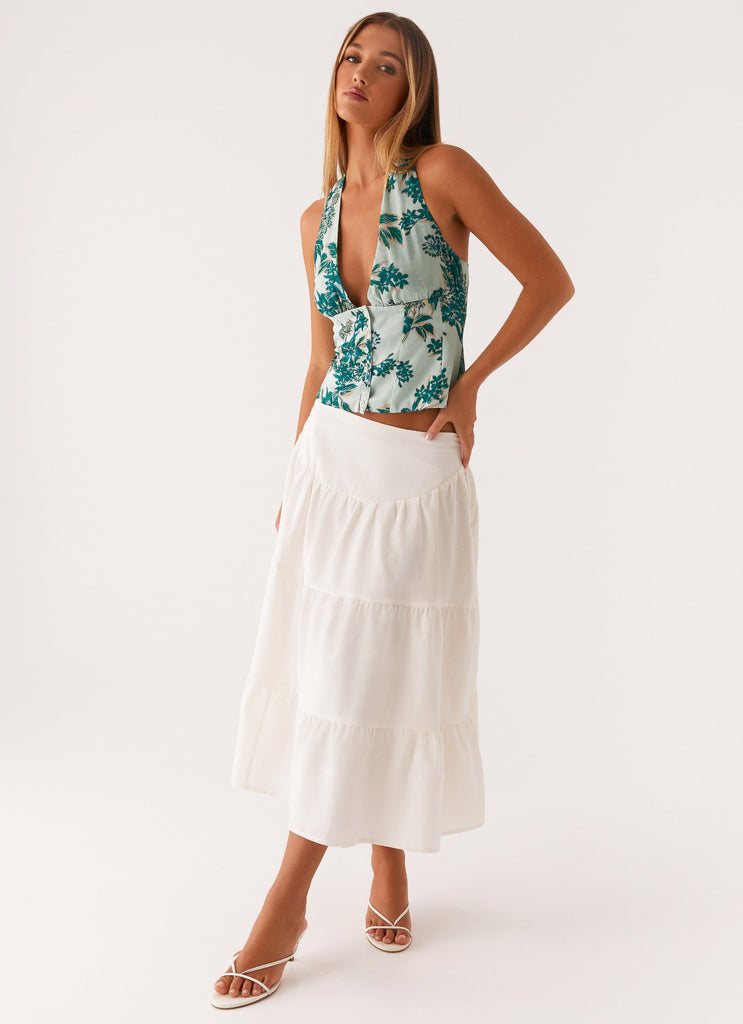 Elodie Midi Skirt - White