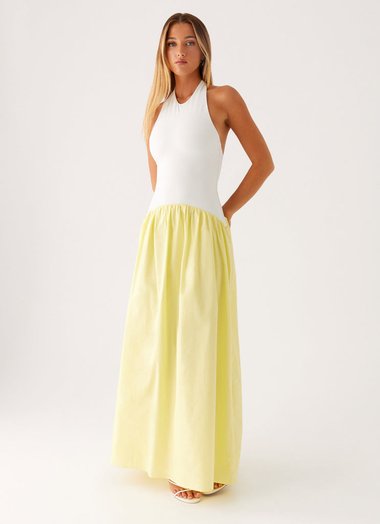 Elora Maxi Dress - Yellow Spliced