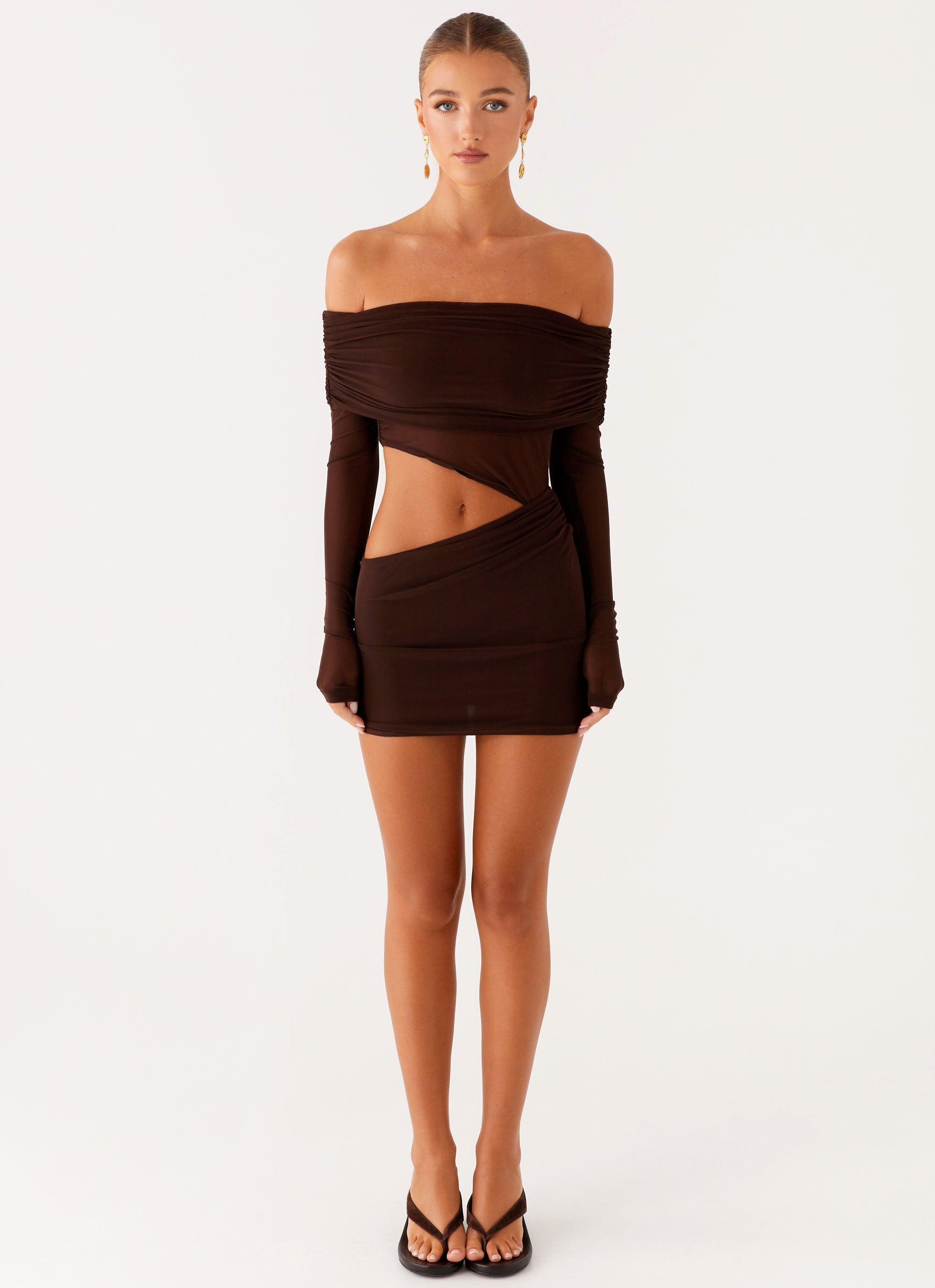 Emery Mini Dress - Chocolate – Peppermayo UK