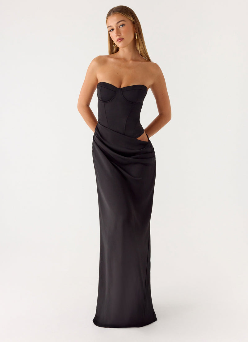 Emory Corset Maxi Dress - Black