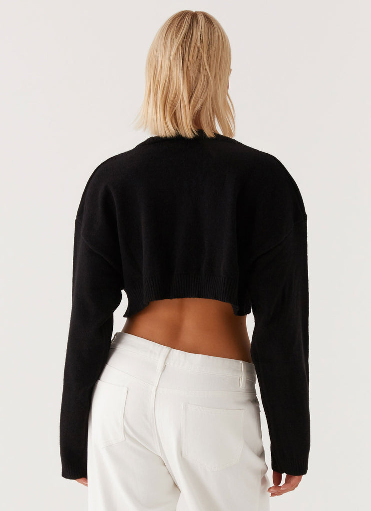 Endlessly Cropped Cardigan - Black